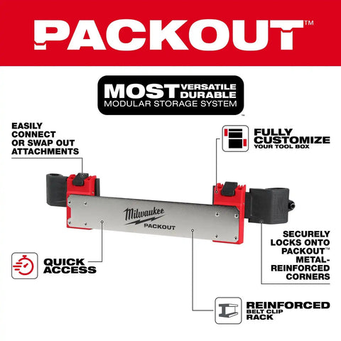 Milwaukee 48-22-8609 PACKOUT Tool Box Belt Clip Rack Attachment (1 Pack)