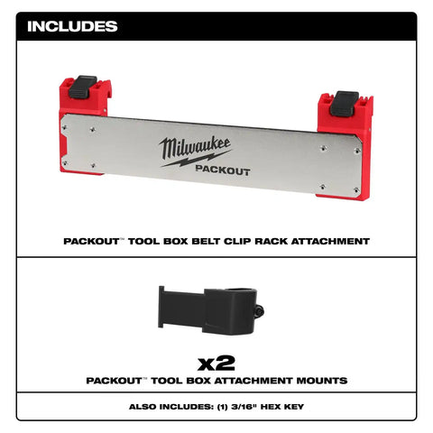 Milwaukee 48-22-8609 PACKOUT Tool Box Belt Clip Rack Attachment (1 Pack)