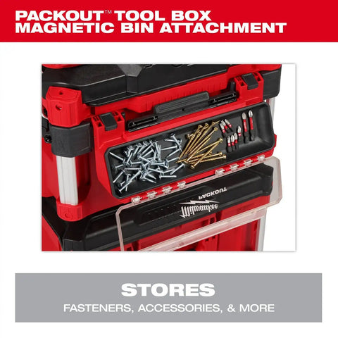 Milwaukee 48-22-8611 PACKOUT Tool Box Magnetic Bin Attachment with Clear Lid