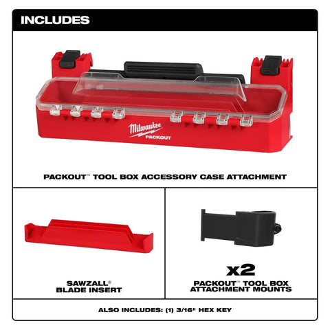 Milwaukee 48-22-8612 PACKOUT Accessory Case Attachment with 12 in. Blade Clip for Sawzall Blades