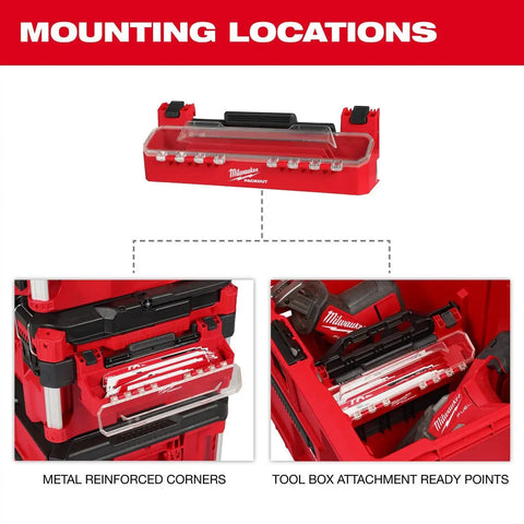 Milwaukee 48-22-8612 PACKOUT Accessory Case Attachment with 12 in. Blade Clip for Sawzall Blades