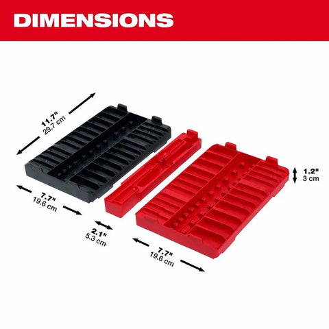 Milwaukee 48-22-9285T 98pc 3/8" Drive 6-Point & 12-Point Metric & SAE Ratchet and Socket Trays