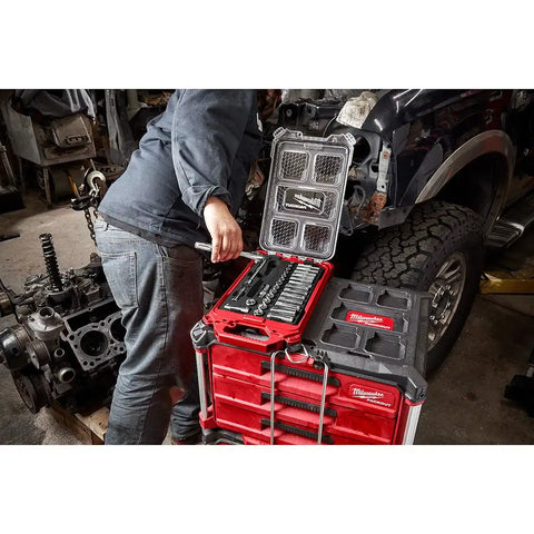Milwaukee  48-22-9482 3/8” 32pc Ratchet and Socket Set in PACKOUT - Metric