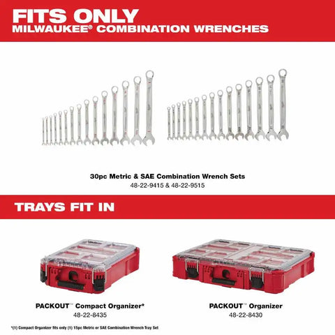 Milwaukee 48-22-9485T 30pc Metric & SAE Combination Wrench Trays