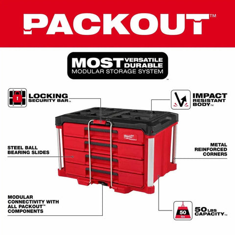 Milwaukee 48-22-9495 366pc. Master Mechanics Hand Tool Set with PACKOUT Drawers and Dolly