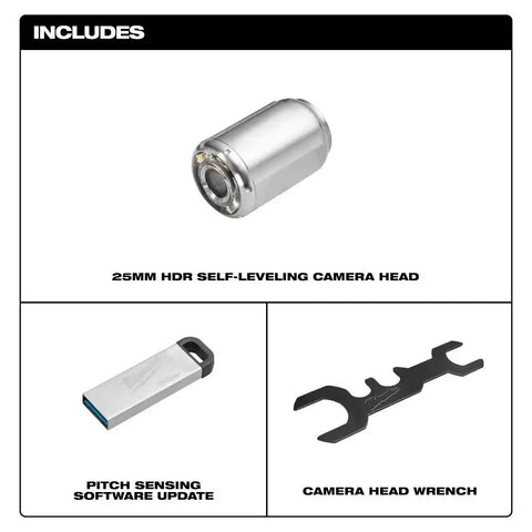 Milwaukee 48-53-3973 25mm Camera Head Replacement Kit for M18 Modular Pipeline Inspection System