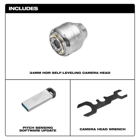 Milwaukee 48-53-3974 34mm Camera Head Replacement Kit for M18 Modular Pipeline Inspection System