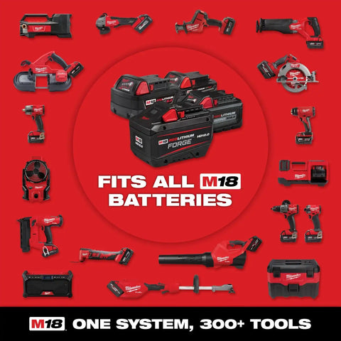 Milwaukee 48-59-1842F M18 18V Lithium-Ion REDLITHIUM FORGE Starter Kit with Two 12.0 Ah Battery Packs and PACKOUT 6-Port Rapid Charger