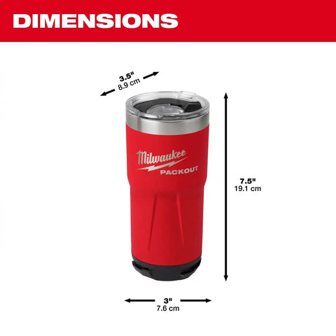 Milwaukee 48-82-8392R PACKOUT 20 oz. Twist-to-Lock Insulated Tumbler with Sliding Magnetic Lid