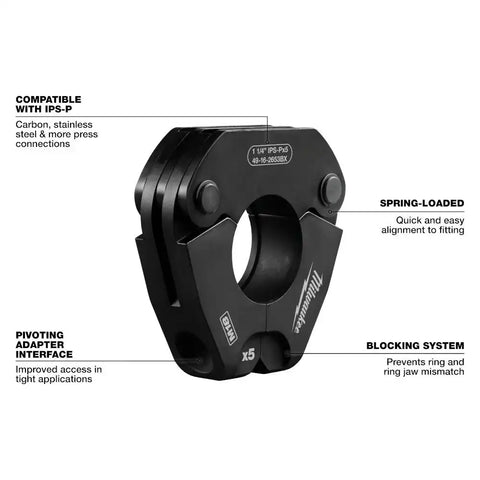 Milwaukee 49-16-2655BX 2" IPS-P Pivoting Press Ring for M18 FORCE LOGIC Press Tools