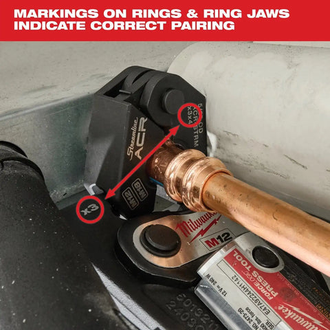 Milwaukee 49-16-2661MX 1/4" - 7/8" Streamline ACR Pivoting Press Ring Kit for M18 FORCE LOGIC Press Tool