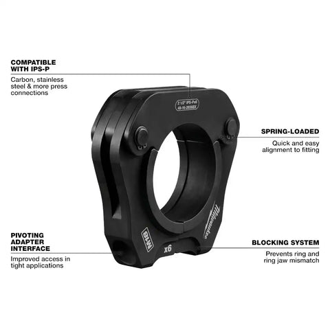 Milwaukee 49-16-2698X 2-1/2"- 4" IPS-P Pivoting Press Ring Kit for M18 FORCE LOGIC Throw Press Tool