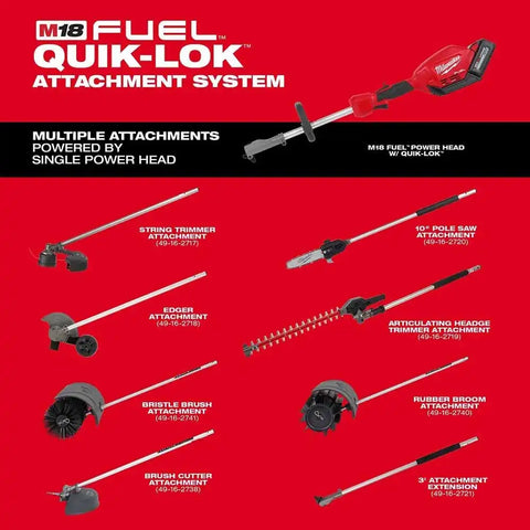 Milwaukee 49-16-2740 M18 Fuel Quik-Lok Rubber Broom Attachment