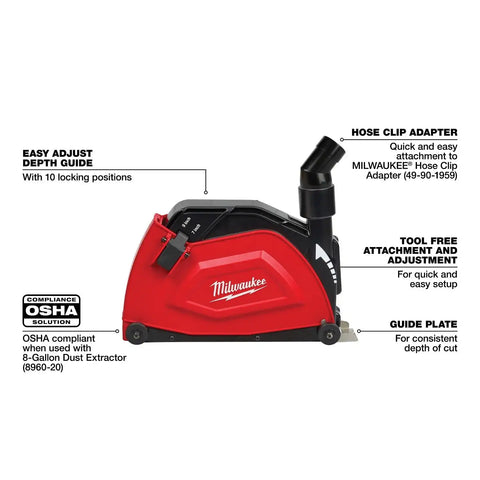 Milwaukee 49-40-6120 7" / 9" Large Angle Grinder Cutting Dust Shroud