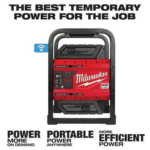Milwaukee MXF002-2XC MX FUEL CARRY-ON Portable 3600W/1800W Push Start Battery Powered Power Supply Generator Kit w/ Two Batteries
