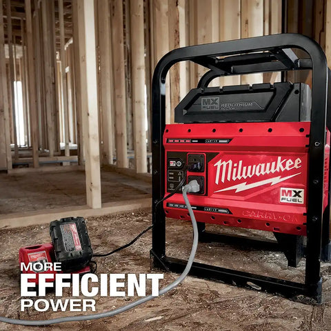 Milwaukee MXF002-2XC MX FUEL CARRY-ON Portable 3600W/1800W Push Start Battery Powered Power Supply Generator Kit w/ Two Batteries