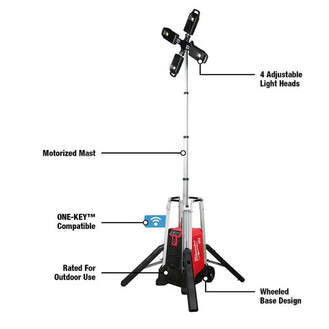 Milwaukee MXF041-1XC MX FUEL ROCKET 27,000 Lumen Tower Light/Charger Kit w/ Battery