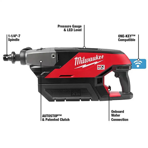 Milwaukee MXF301-2CP MX FUEL Handheld Concrete Core Drill Kit w/ Two Batteries and Charger