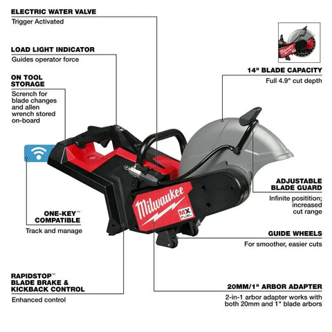 Milwaukee MXF315-0 MX FUEL 14" Cut-Off Saw w/ RAPIDSTOP Brake