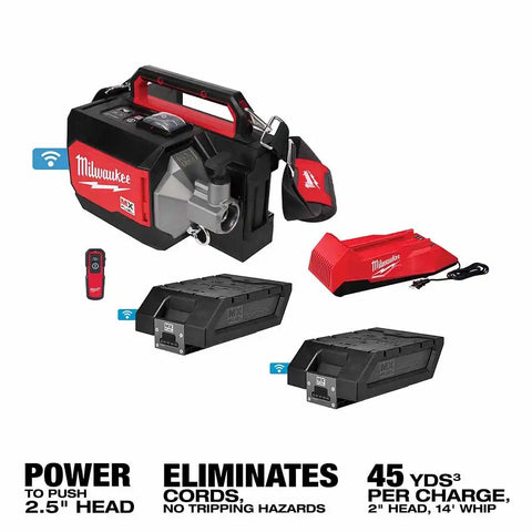 Milwaukee MXF370-2XC MX Fuel Briefcase Concrete Vibrator Kit w/ Two Batteries and Charger