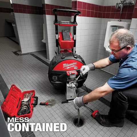 Milwaukee MXF501-1CP MX FUEL POWERTREDZ Sewer Drum Machine Drain Cleaner Kit w/ Battery and Charger
